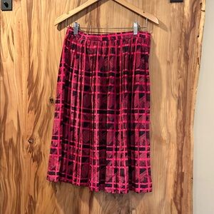 breckenridge Pink and Black Plaid Midi Skirt